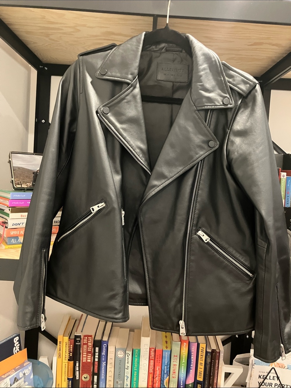 AllSaints Bailey Black Leather Biker Jacket